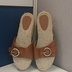 See By Chloe Brown Espadrille Slides